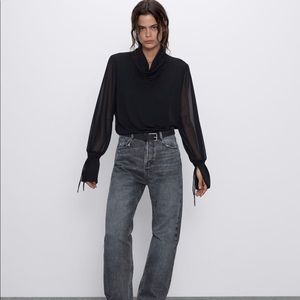 NWOT Zara Draped Top SZ S
